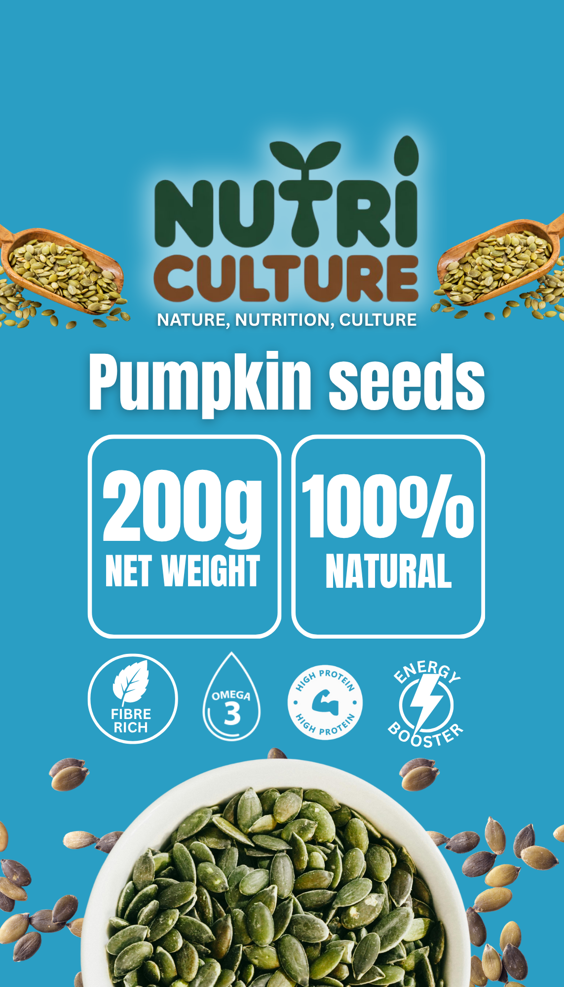NutriCulture Pumpkin Seeds – Premium Raw, Nutritious & Mineral-Rich